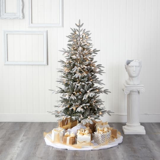 5.5ft. Pre-Lit Manchester Spruce Artificial Christmas Tree, Clear LED Lights